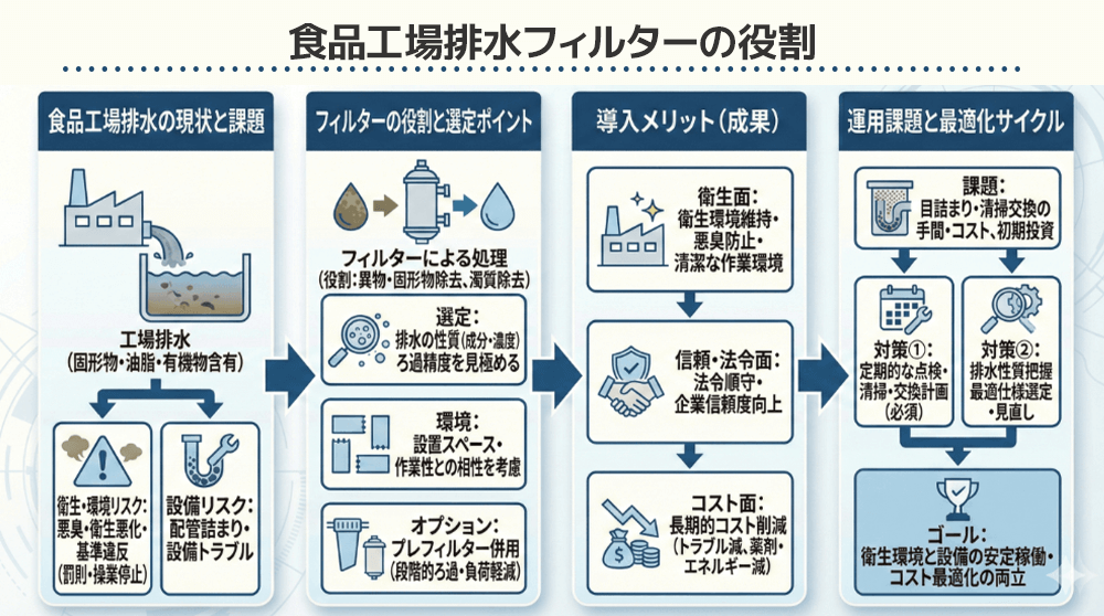 食品工場排水フィルターの役割